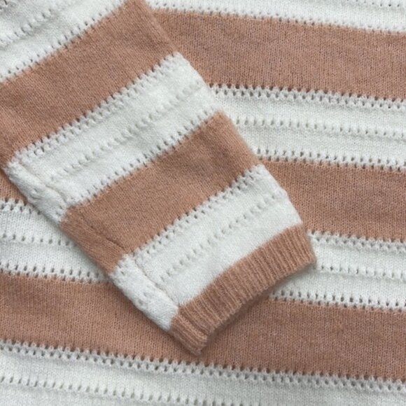 FRNCH Paris Stripe Pointelle Crewneck Sweater - Picture 7 of 8